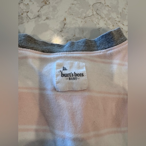 Burt’s Bees, 3–6 months, Footie pink and white striped - Picture 4 of 8